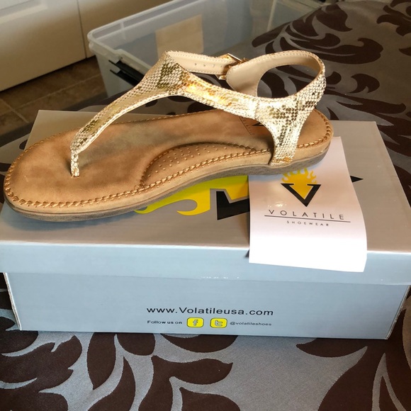 NWT Volatile Reece Python 🐍 Gold Sandal 8M